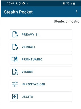 app mobile polizia locale dashboard